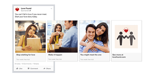Love Found: Carousel ad examples that tell a story Love Found: Carousel ad examples that tell a story