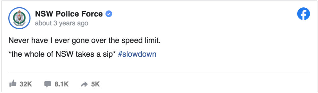 NSW Police Meme Campaign Example 3
